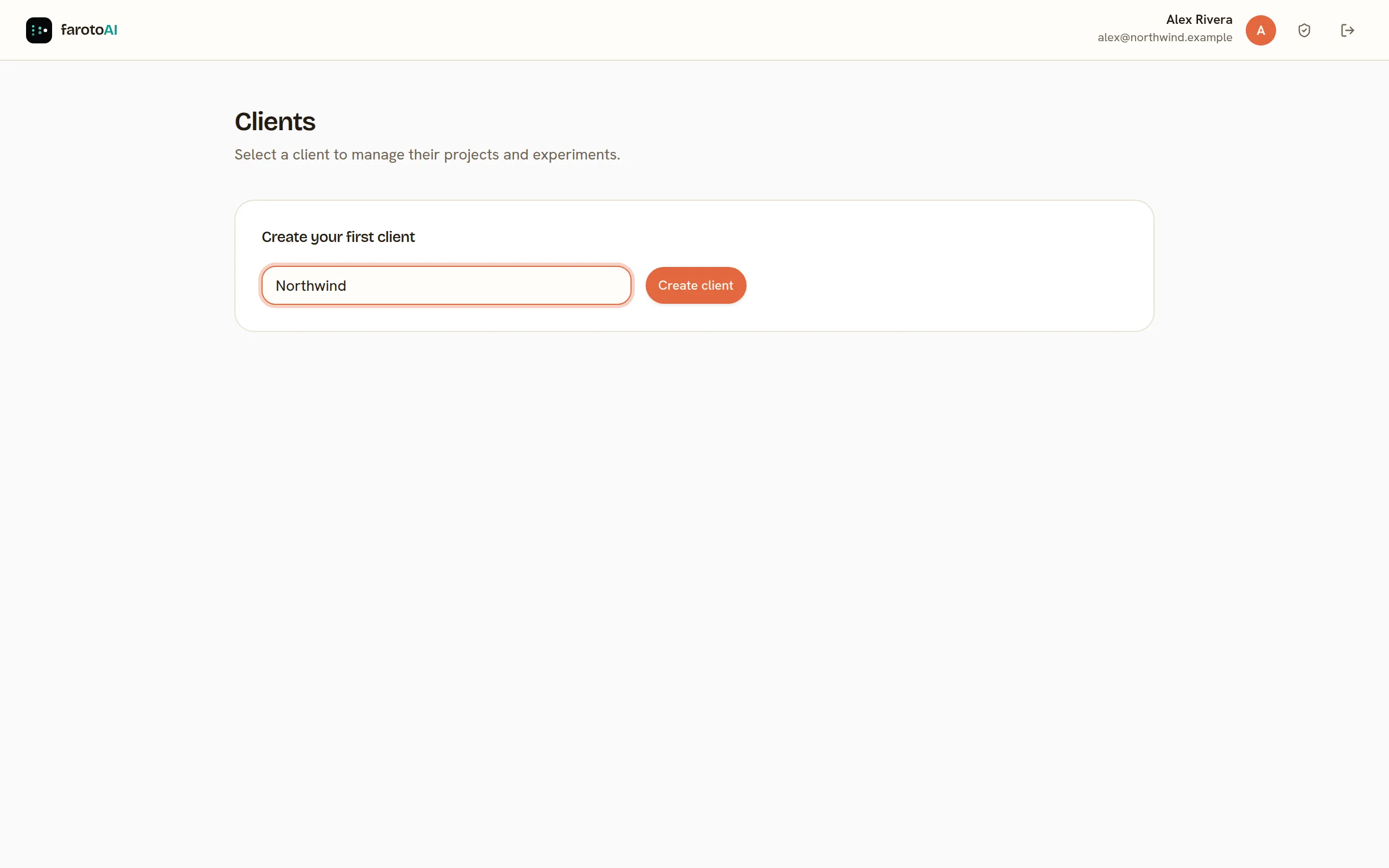 Creating the first client