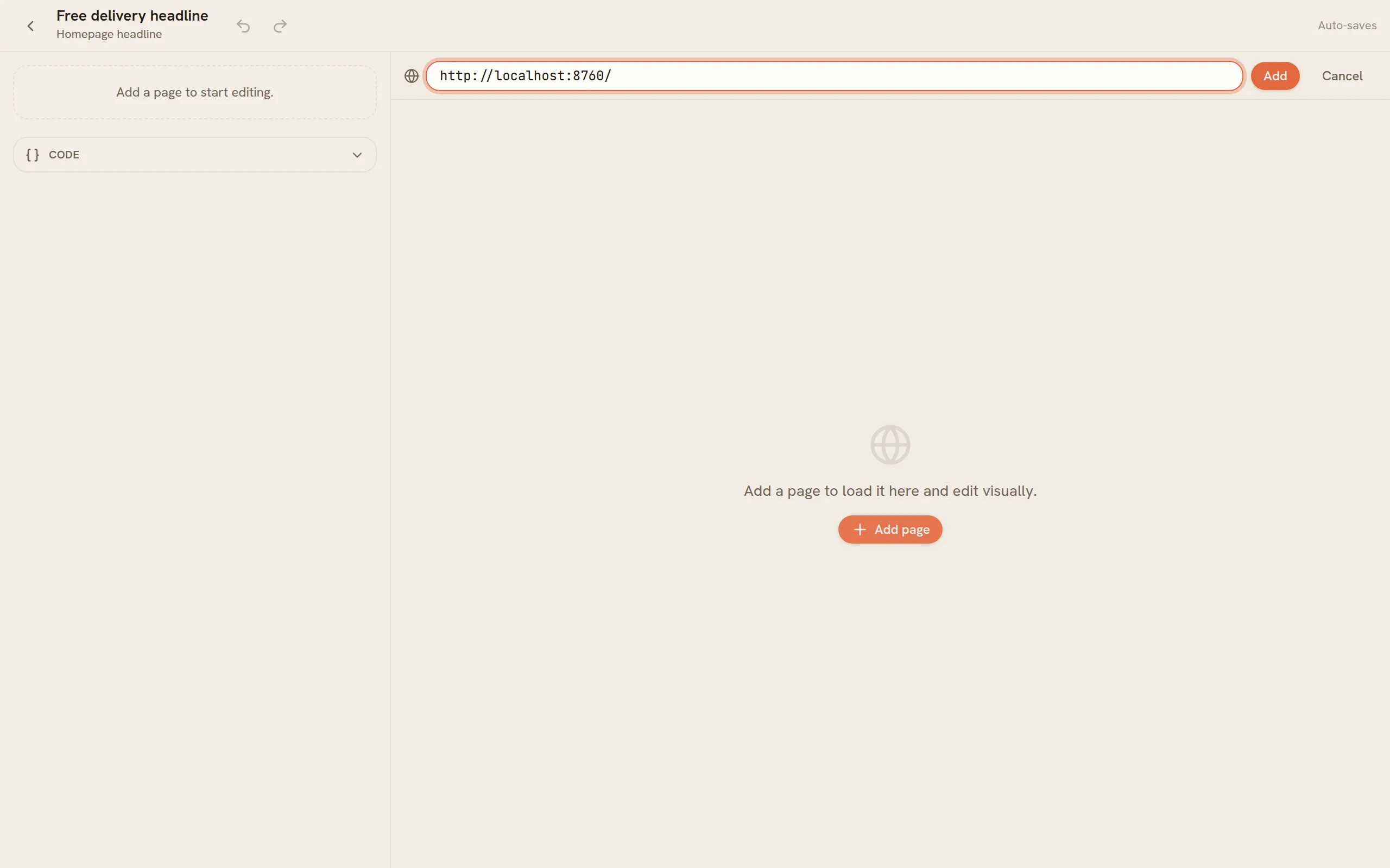 Adding the page to edit